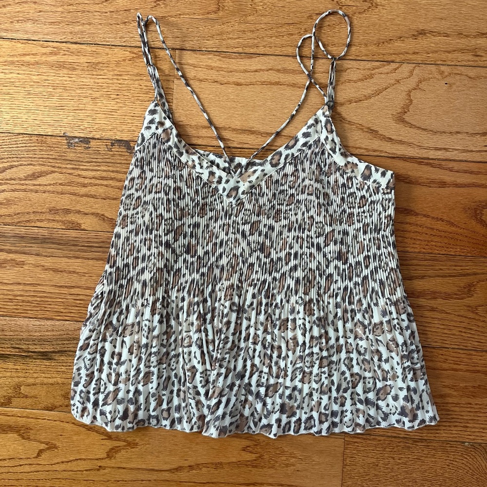 Hollister Leopard Print Pleated Tank Top